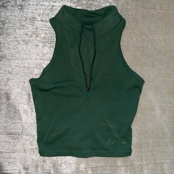 Alphalete Pulse Zip Tank - Luxury Green - XS - Picture 2 of 3